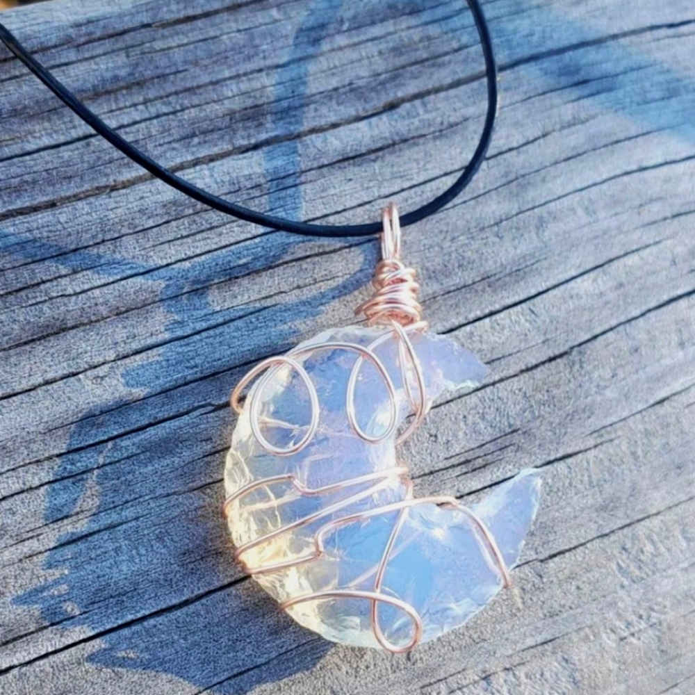 Opalite Crescent Moon Necklace